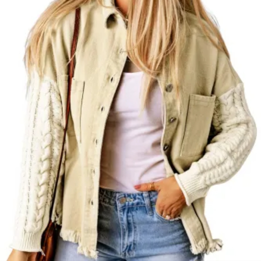 New denim cable knit jacket - Picture 7 of 16
